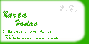 marta hodos business card